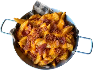 Batata rústica com cheddar e bacon